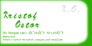 kristof ostor business card